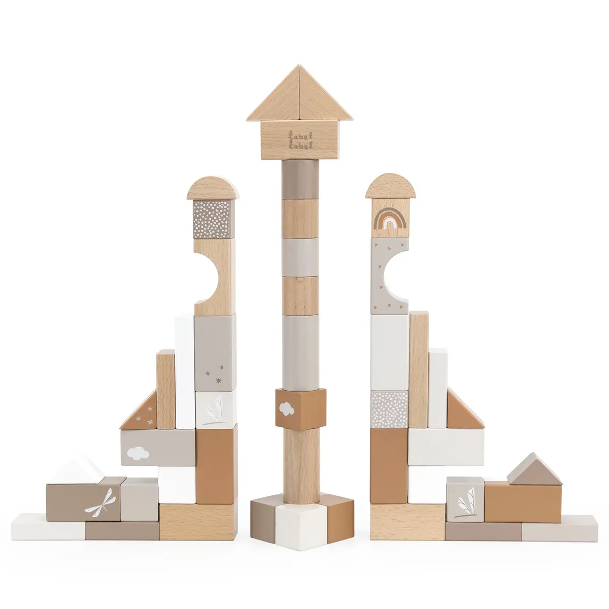 Wooden Blocks: 50Pcs - Tan 1