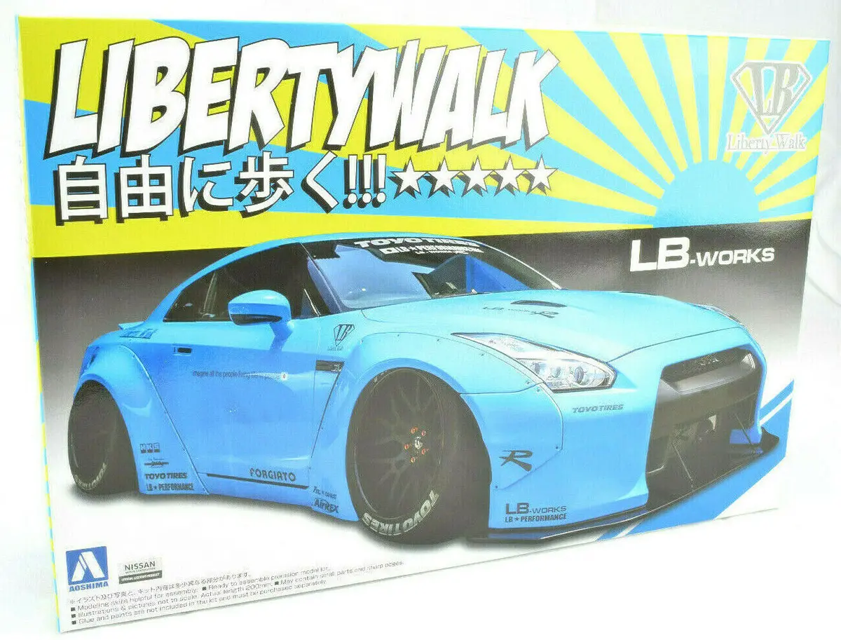 Aoshima Liberty Walk Lb Works Nissan R35 Gt-R V1 #09 1/24 Model Car Kit 05402 1