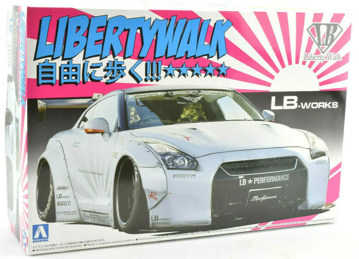 Aoshima Liberty Walk Lb Works Nissan R35 Gt-R V2 #10 1/24 Model Car Kit 05403 1