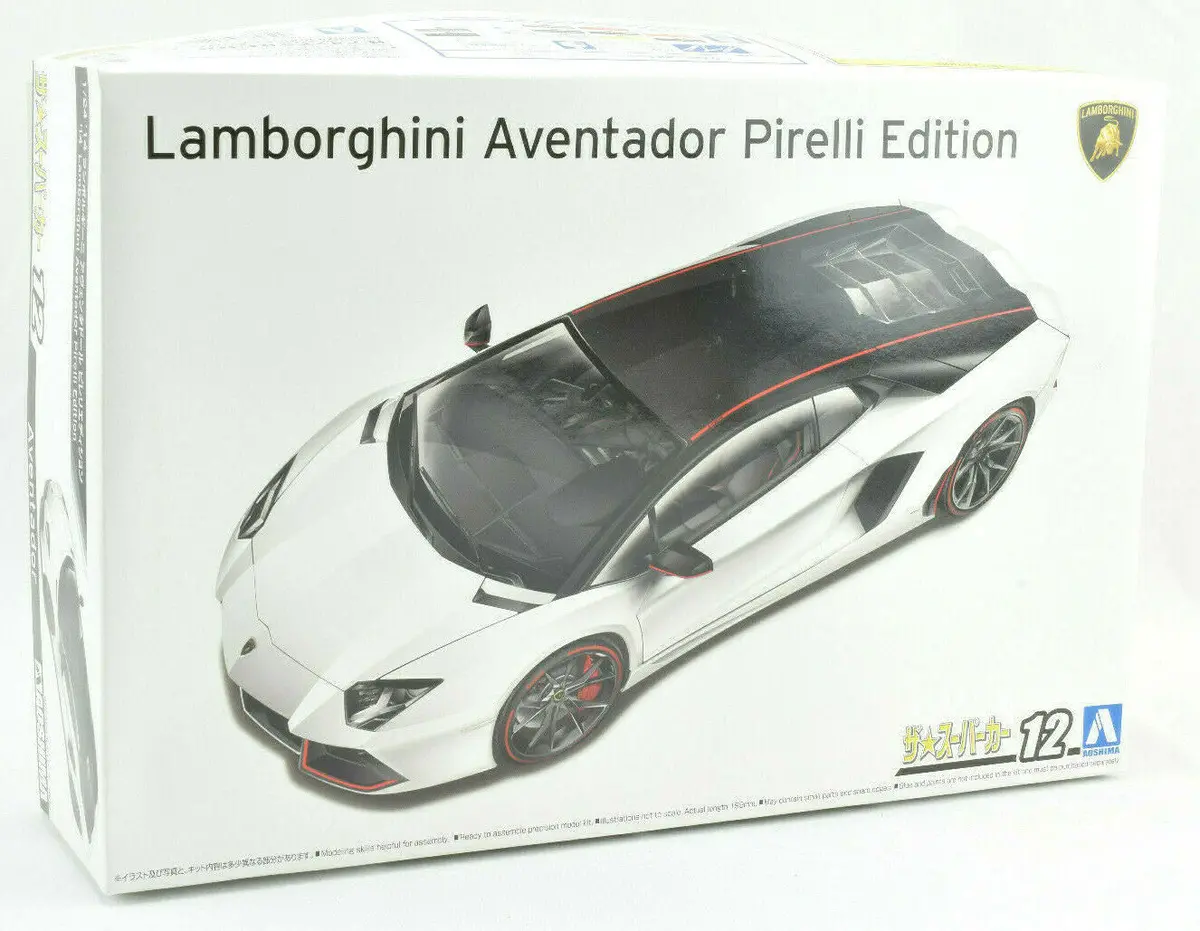 Aoshima 2013 Lamborghini Aventador Pirelli #12 1/24 Plastic Model Car Kit 06121 1