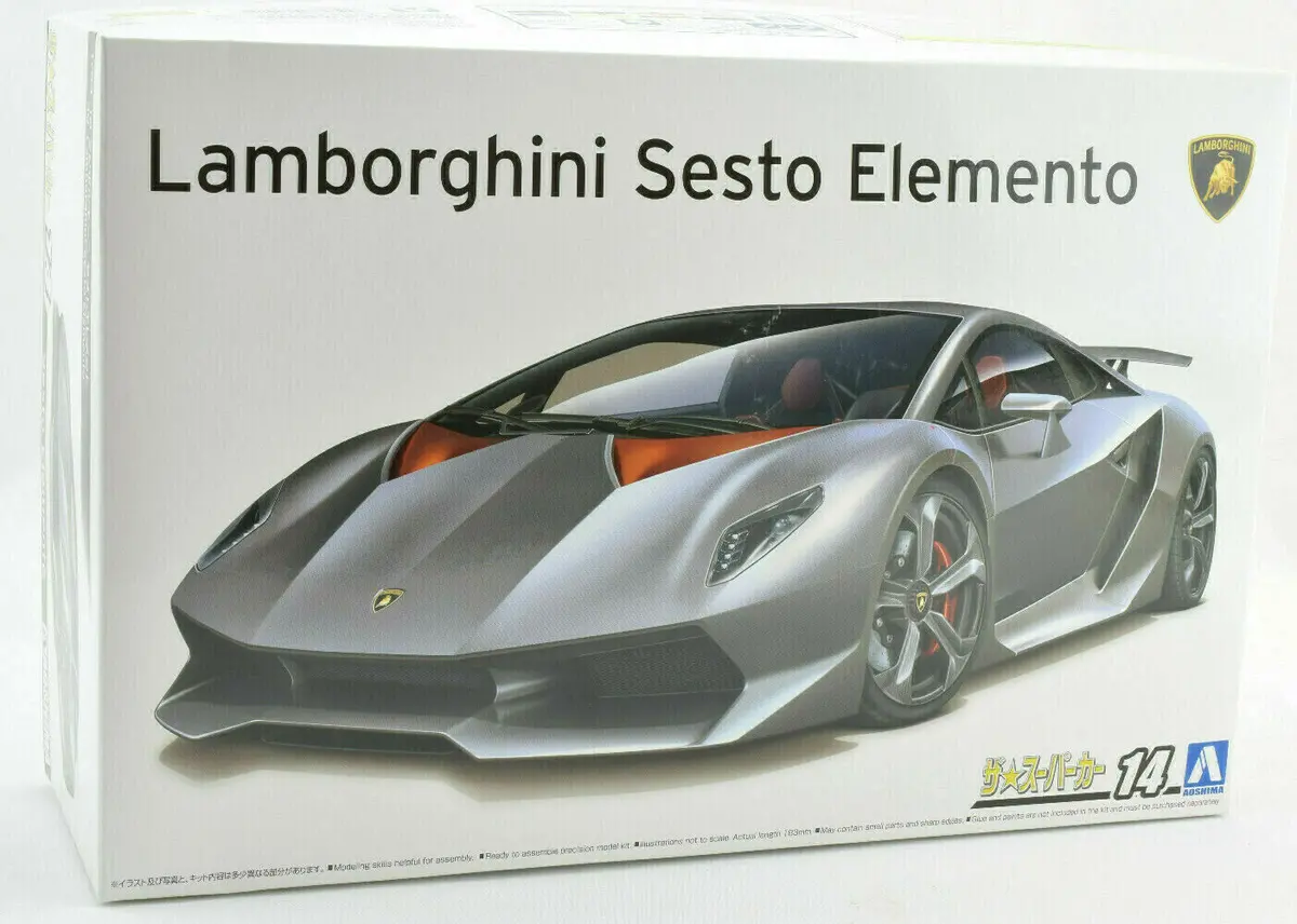 Aoshima 2010 Lamborghini Sesto Elemento #14 1/24 Plastic Model Car Kit 06221 1