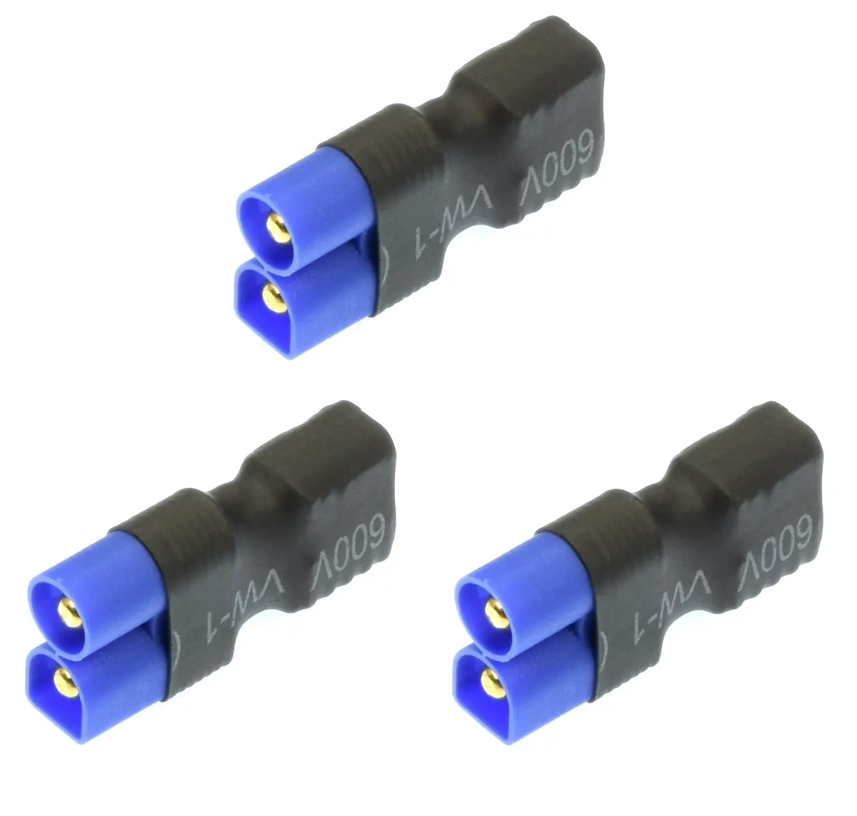 Apex Rc Products No Wire Female Ultra T Plug (Deans Style) -> Male Ec3 Adapter - 3 Pack #1250 1
