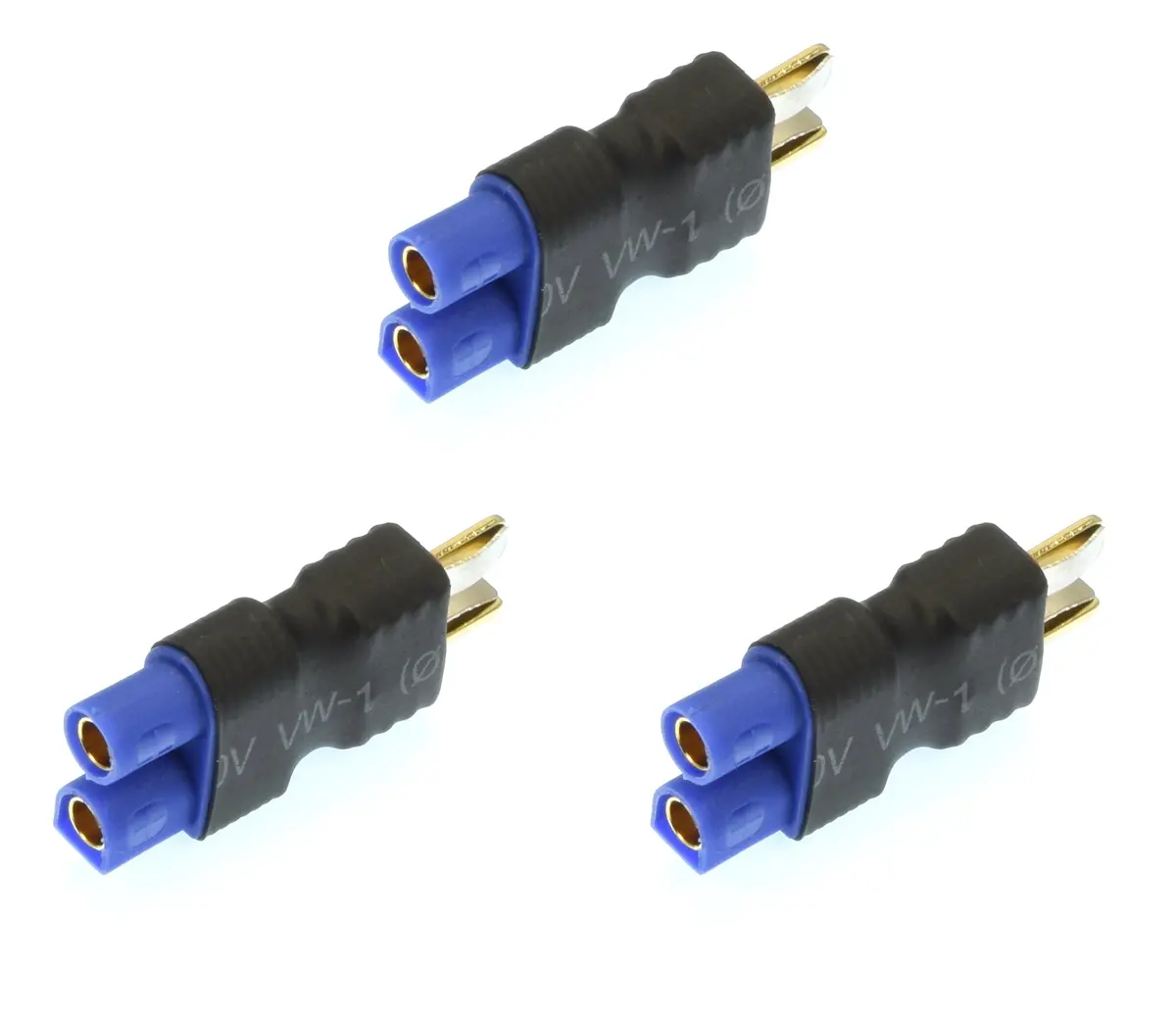 Apex Rc Products No Wire Male Ultra T Plug (Deans Style) -> Female Ec3 Adapter - 3 Pack #1251 1