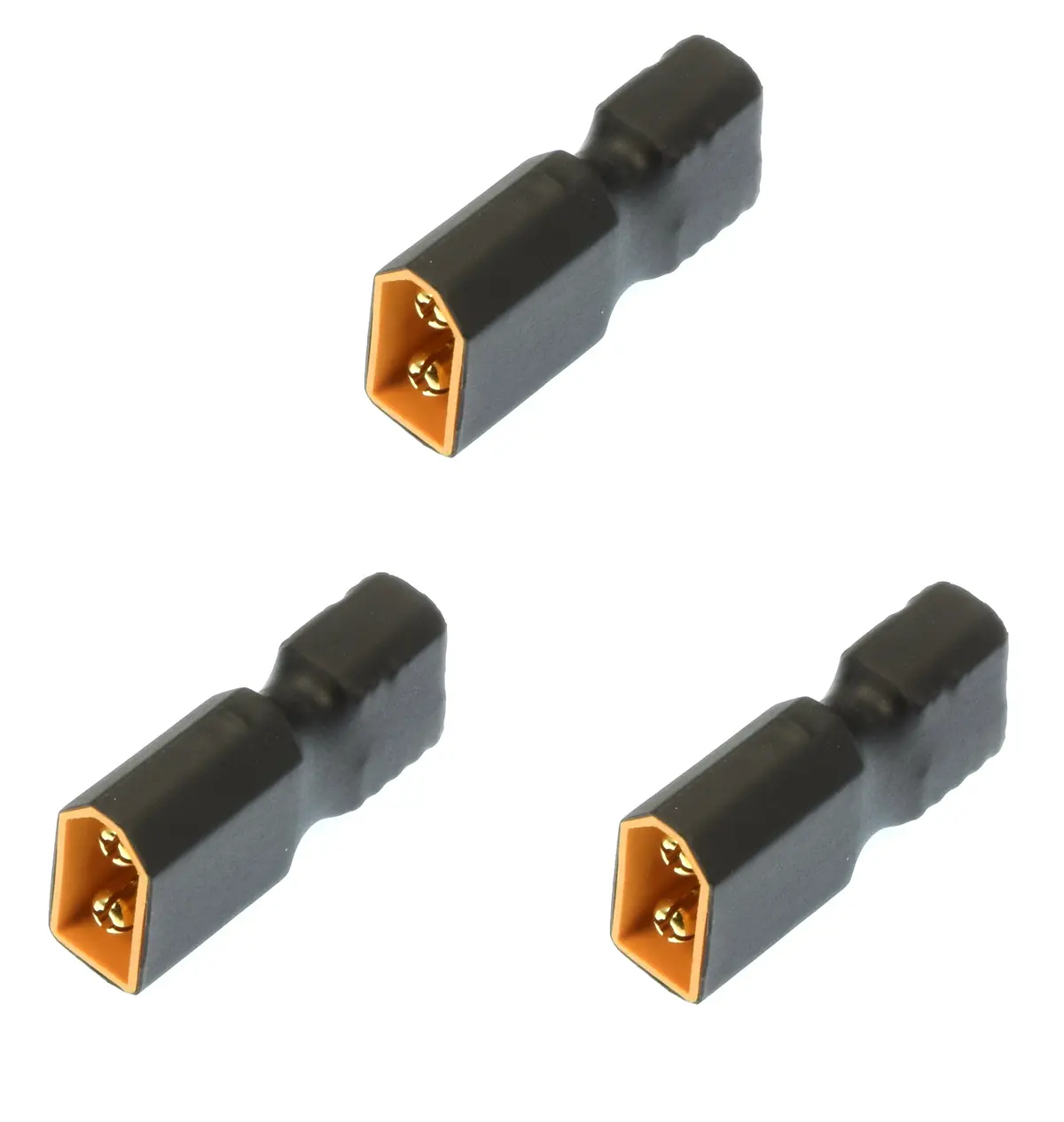 Apex Rc Products No Wire Female Ultra T Plug (Deans Style) -> Male Xt60 Adapter - 3 Pack #1253 1