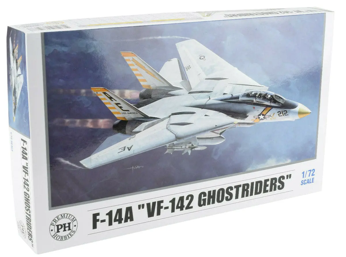 Premium Hobbies F-14A Vf-142 Ghostriders 1:72 Plastic Model Airplane Kit 125V 1