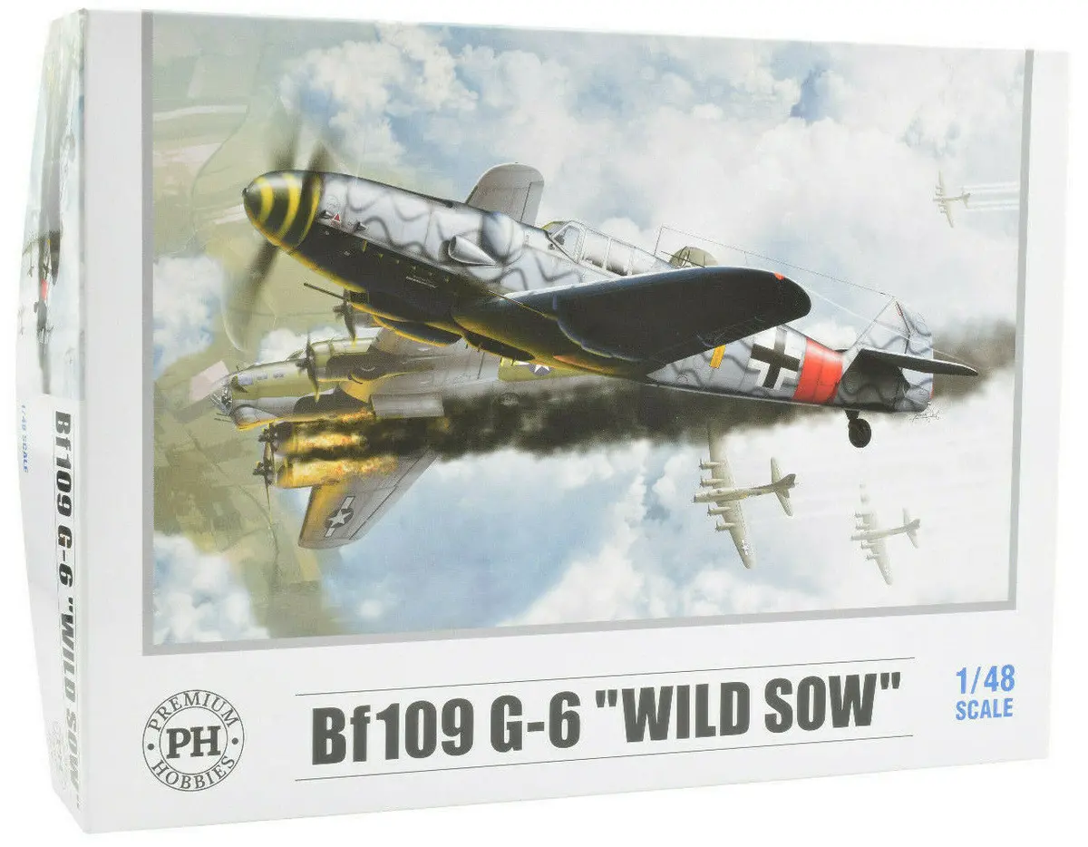 Premium Hobbies Bf109 G-6 "Wild Sow" 1:48 Plastic Model Airplane Kit 137V 1