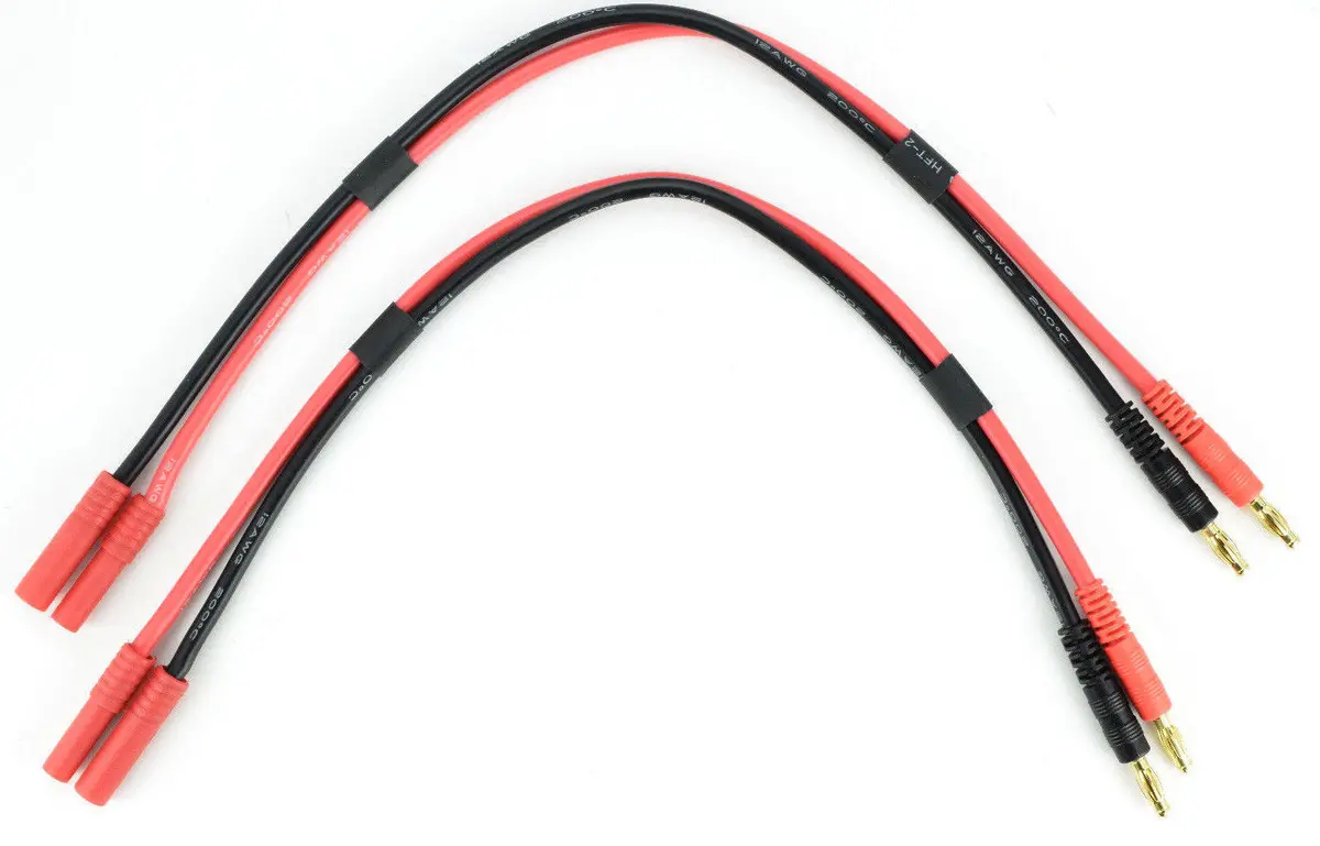 Apex Rc Products Hxt Plug -> 4Mm Banana Battery Charge Lead - 2 Pack #1417 1