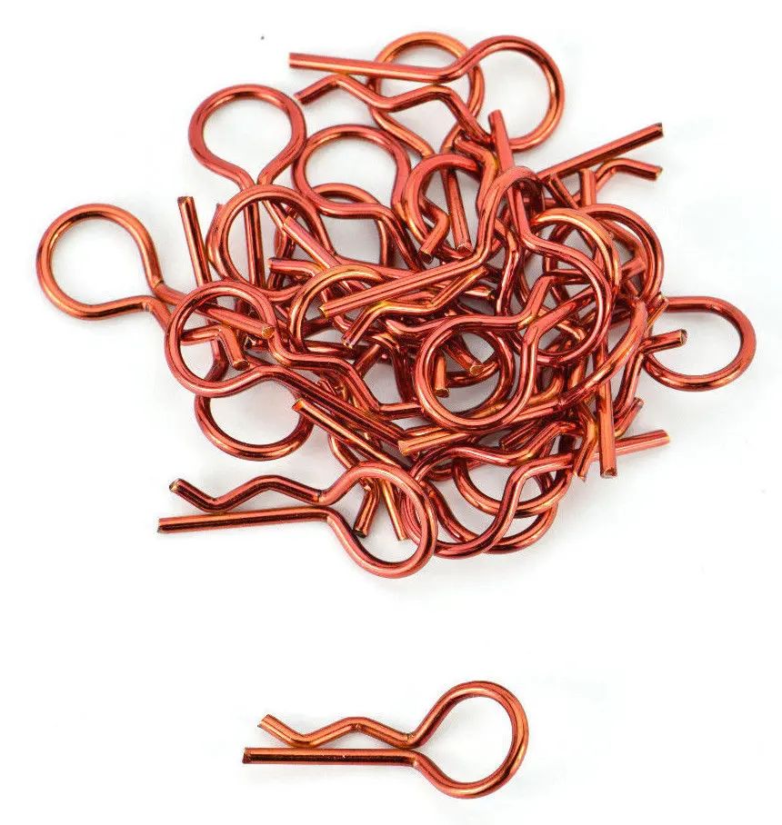 Apex Rc Products Orange 1/10 Large Bent Rc Anodized Body Clips - 25Pcs #4031Or 1