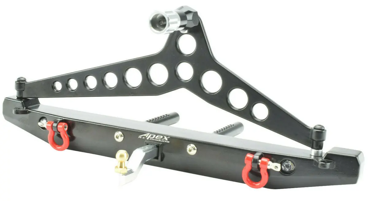 Apex Rc Products Traxxas Trx-4 Rear Bumper W/ Hitch, Shackles, Tire Mount & Lights 1