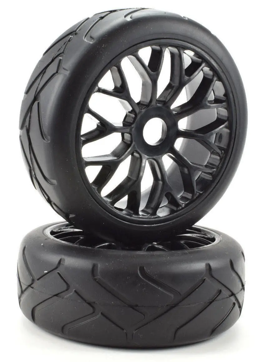 Apex Rc Products 1/8 On-Road Black Mesh Wheels & Super Grip Tire Set #6020 1