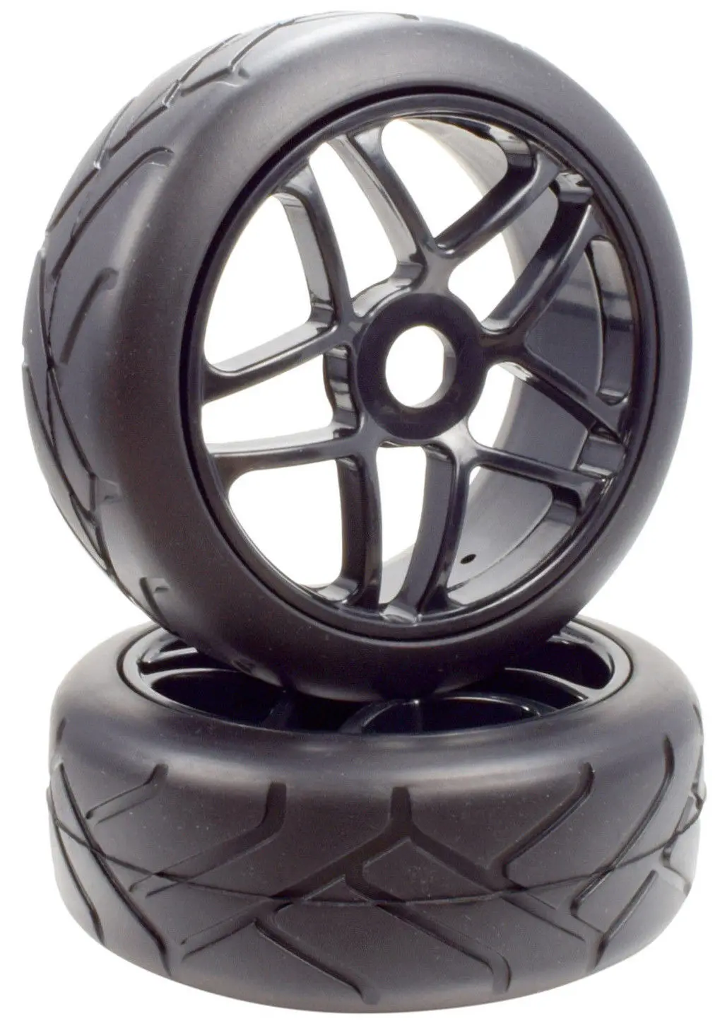 Apex Rc Products 1/8 On-Road Black Star Wheels & Super Grip Tire Set #6021 1