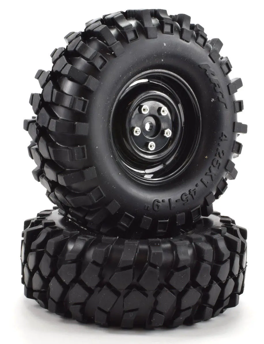Apex Rc Products 1.9" Black "K1" Wheels + 108Mm "Muncher" Crawler Tires #6150 1