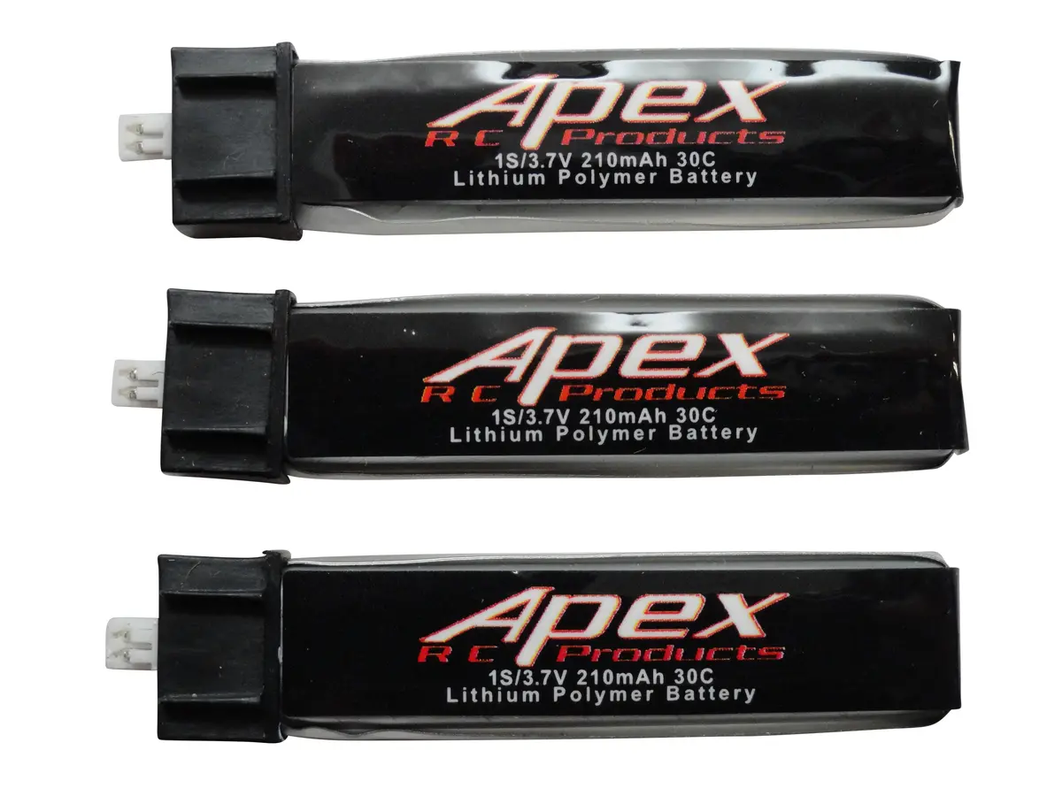 Apex Rc Products 3.7V 210Mah 30C Lipo Battery - 3 Pack #7012 1