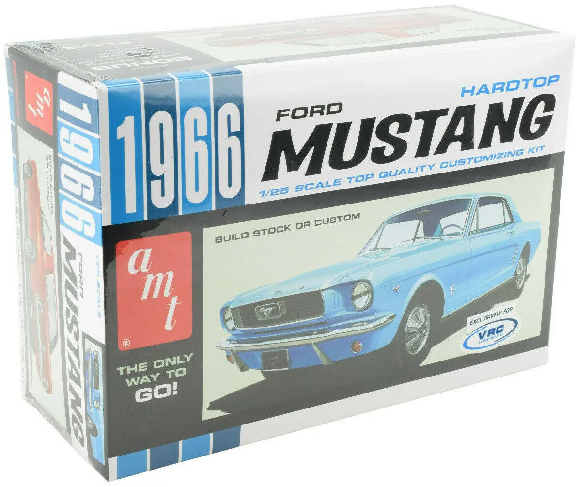 Amt 1966 Ford Mustang Hardtop 1:25 Scale Plastic Model Car Kit C8027 1