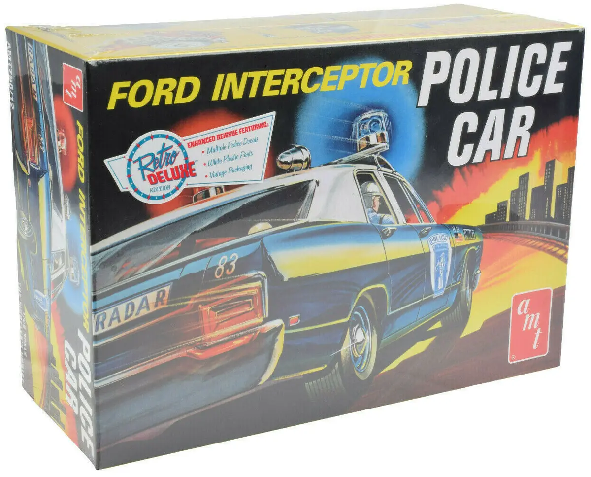 Amt 1970 Ford Galaxie Police Car 1:25 Plastic Model Car Kit 788 1