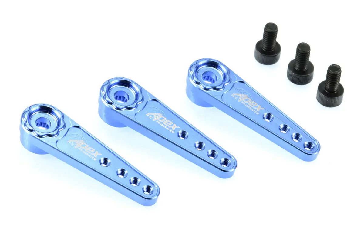 Apex Rc Products Blue 25T Futaba / Savox Aluminum Servo Horn - 3 Pack #8027 1