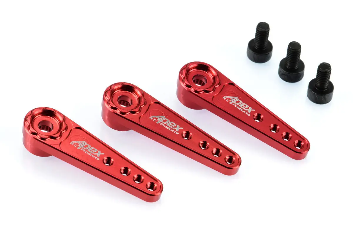 Apex Rc Products Red 25T Futaba / Savox Aluminum Servo Horn - 3 Pack #8028 1