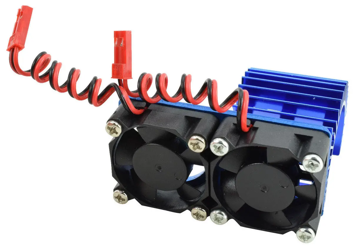 Apex Rc Products 540 / 550 Blue Aluminum Heat Sink W/ Two 30Mm Fans #8042-Bl 1
