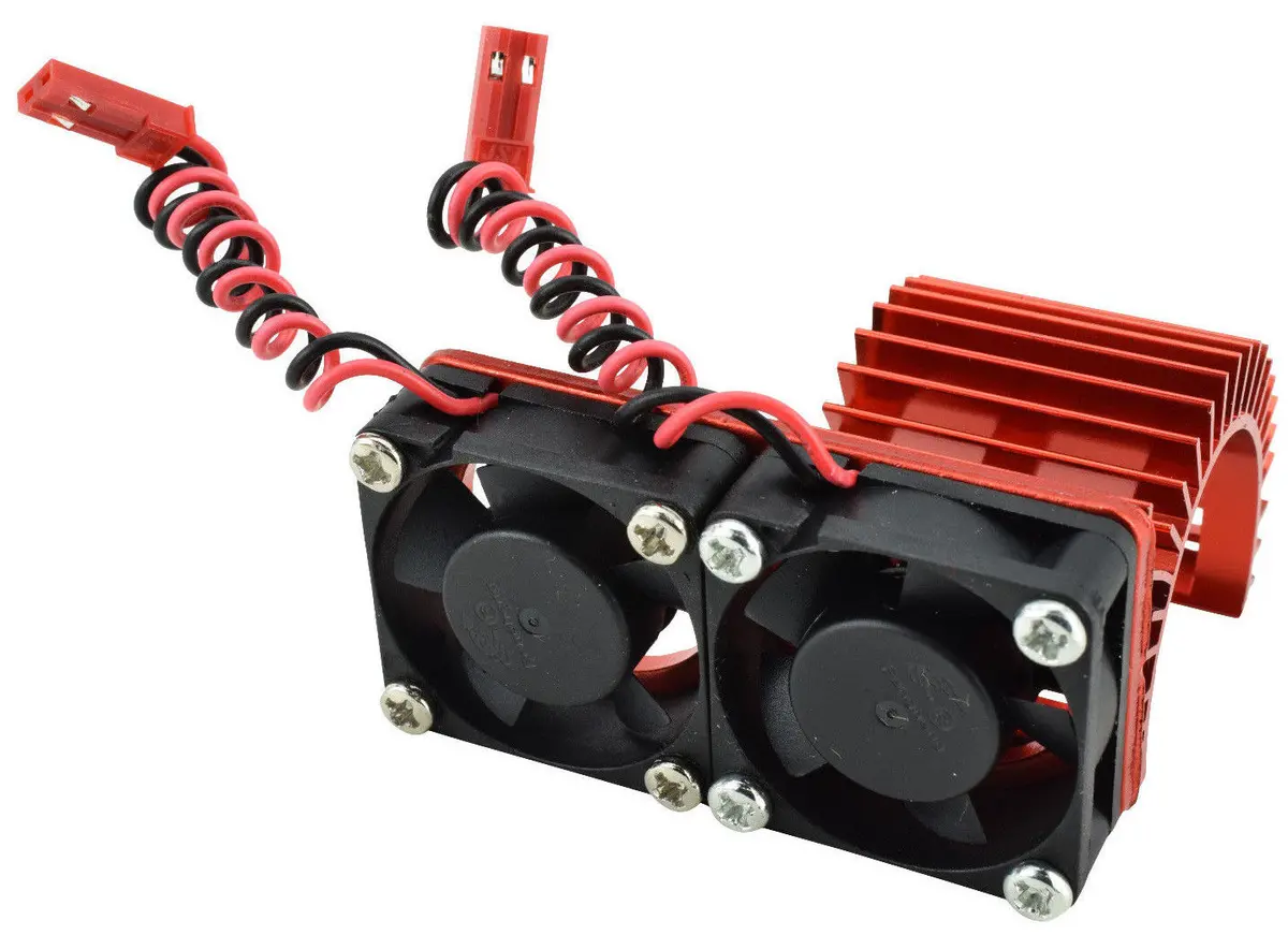 Apex Rc Products 540 / 550 Red Aluminum Heat Sink W/ Two 30Mm Fans #8042-Rd 1