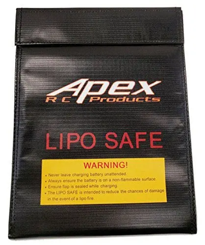 Apex Rc Products 230Mm X 300Mm Jumbo Lipo Safe Fire Resistant Charging Bag #8080 1