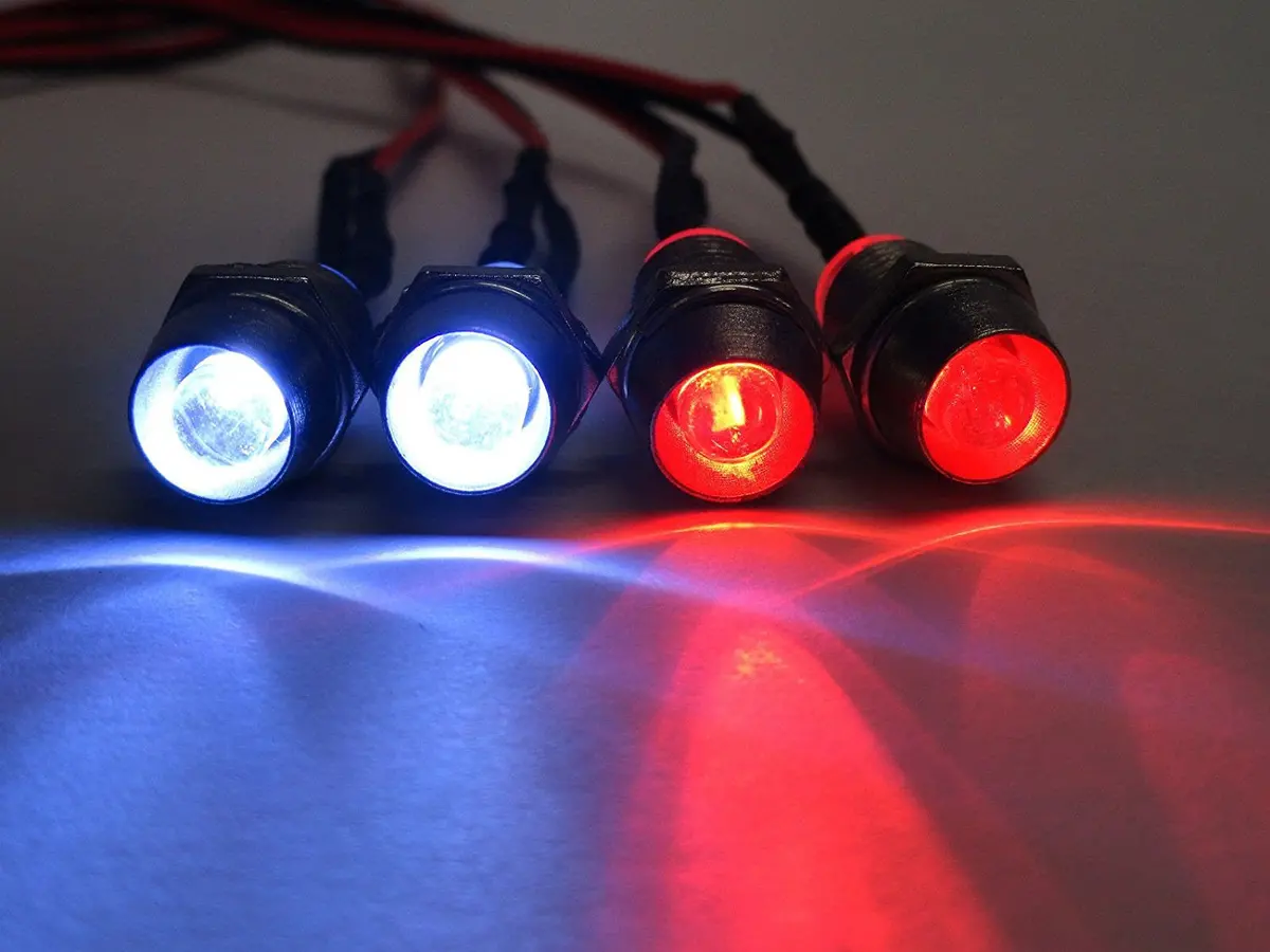 Apex Rc Products 1/10 4 Led Universal Head And Tail Light Kit W/ Bezels #9012 1