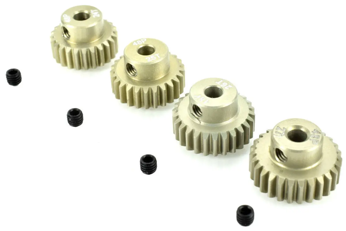 Apex Rc Products 48 Pitch 24T 25T 26T 27T Aluminum Pinion Gear Set #9752 1