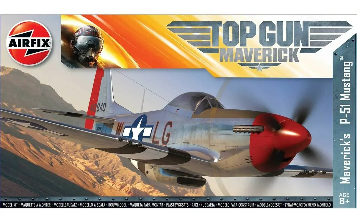 Airfix Top Gun Maverick P-51D Mustang 1:72 Scale Plastic Model Plane Kit A00505 1