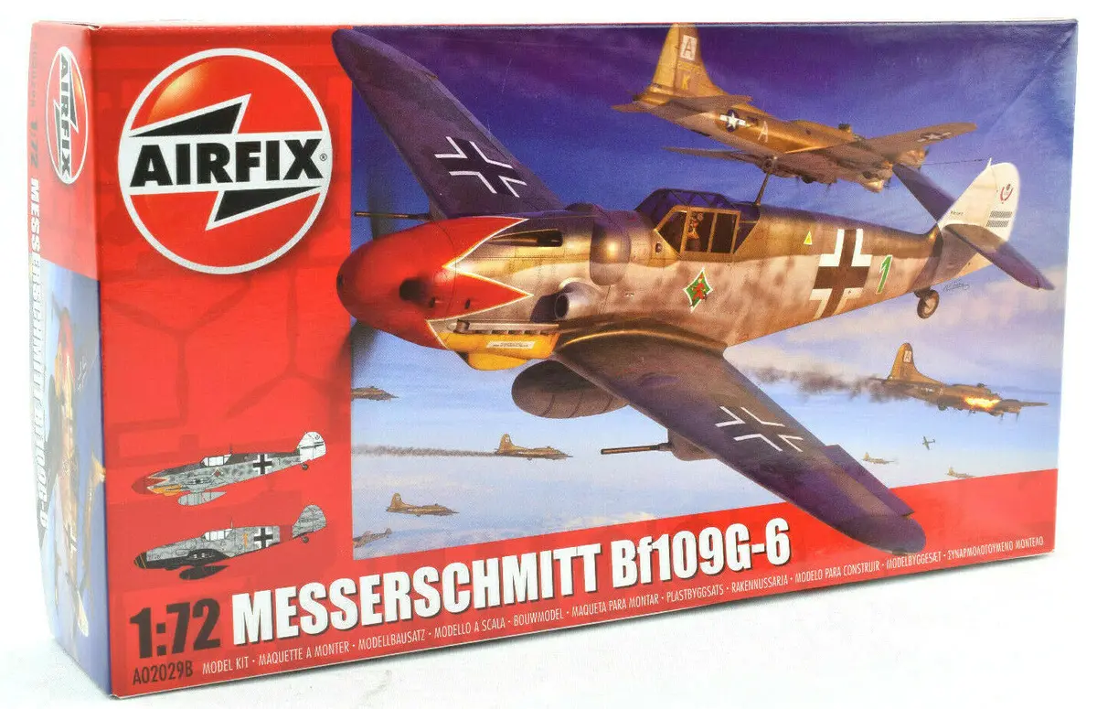 Airfix Messerschmitt Bf109g-6 1:72 Scale Plastic Model Plane A02029b 1