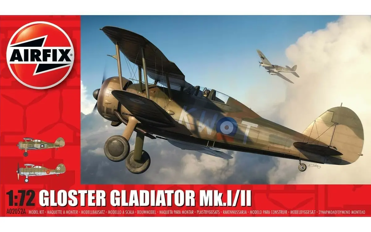 Airfix Gloster Gladiator Mk.I/Mk.Ii 1:72 Scale Plastic Model Plane Kit A02052a 1