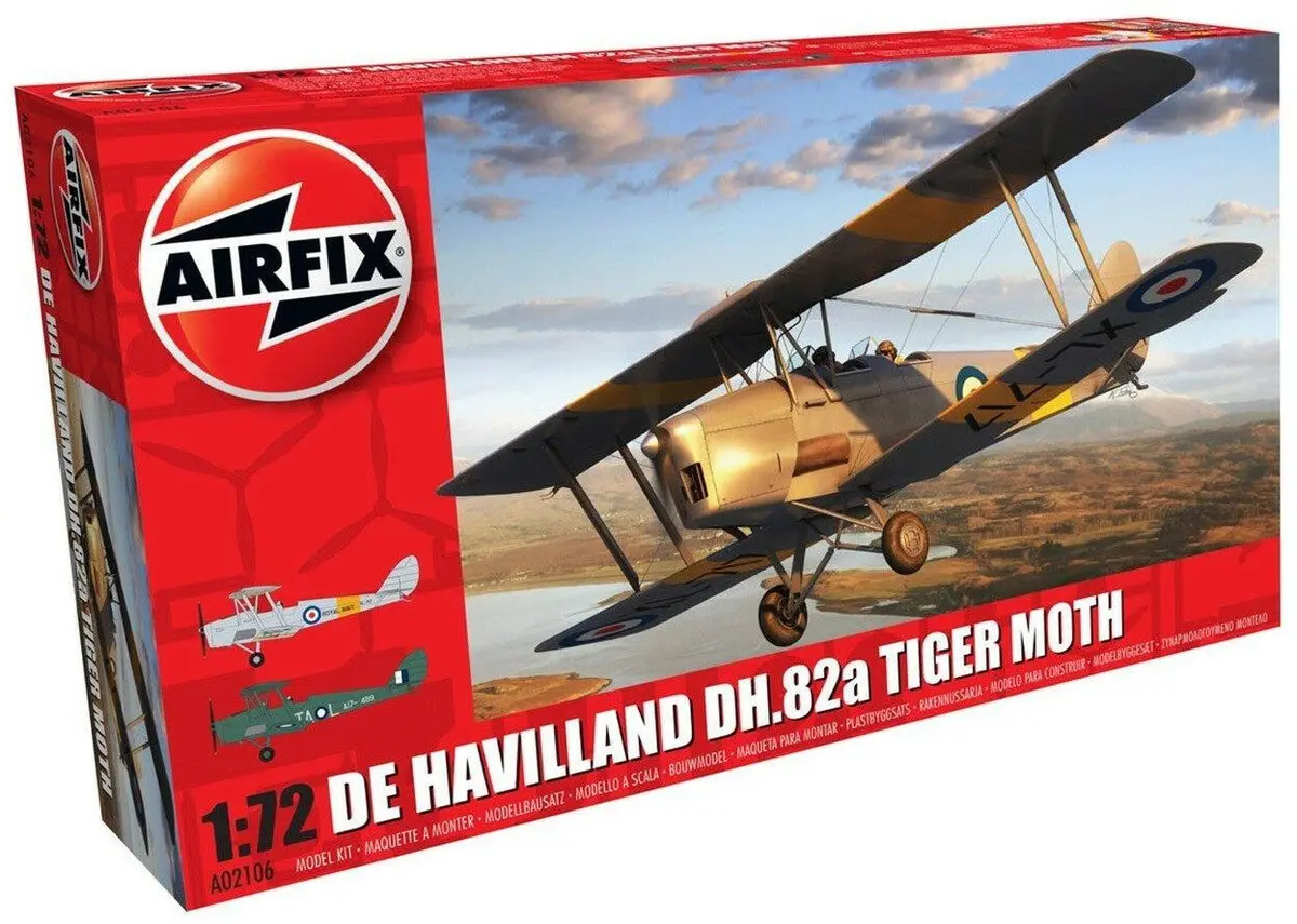 Airfix De Havilland Dh.82A Tiger Moth 1:72 Scale Plastic Model Kit A02106 1
