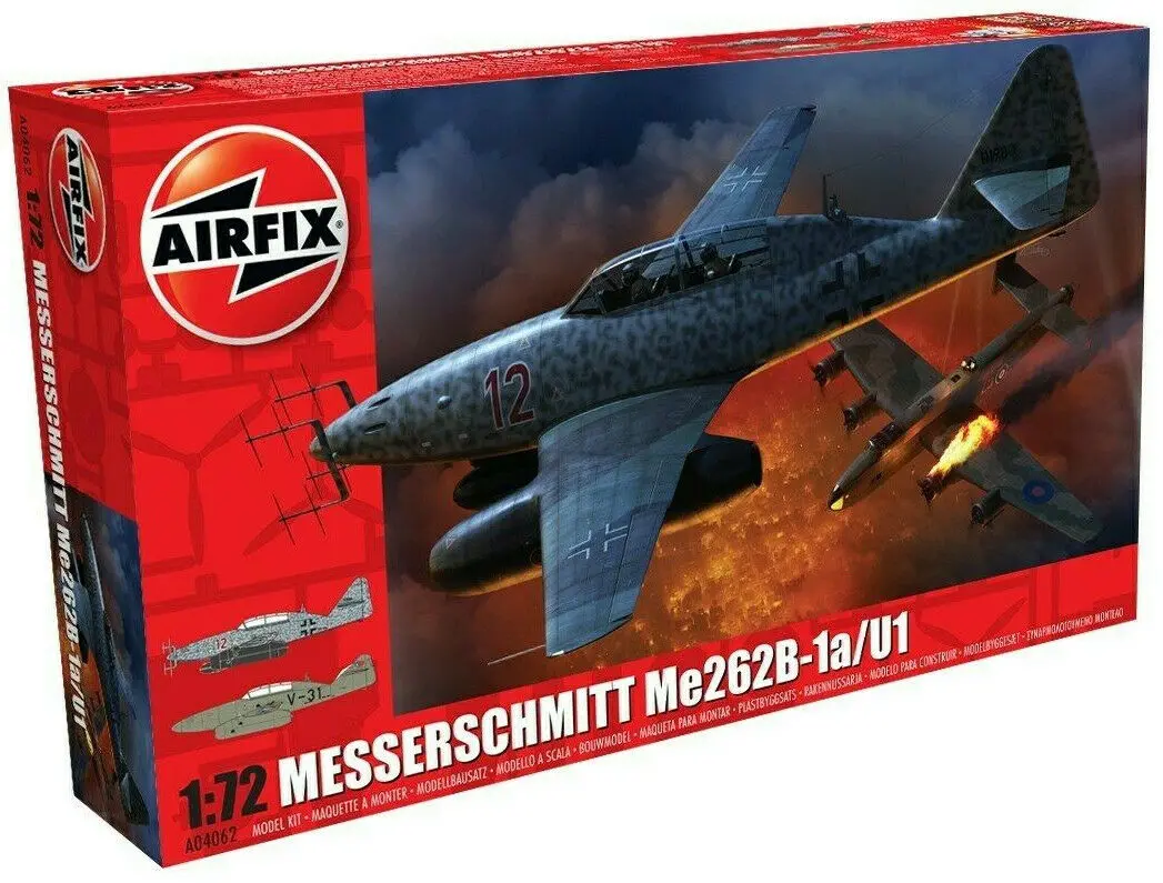 Airfix Messerschmitt Me262b-1A/U1 1:72 Scale Plastic Model Plane Kit A04062 1