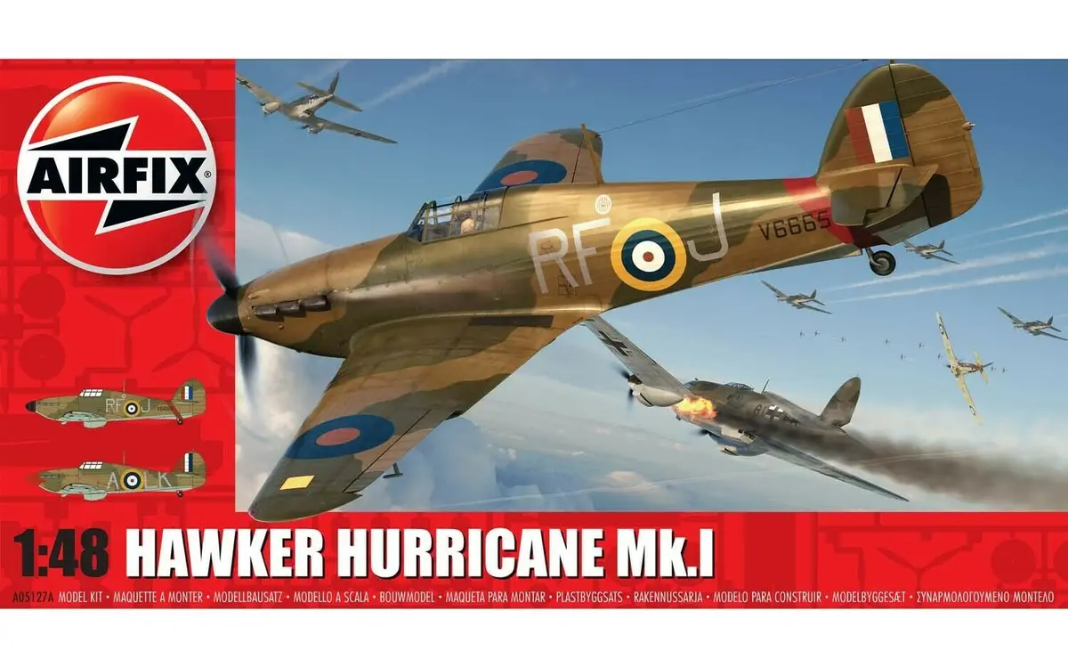 Airfix Hawker Hurricane Mk.1 1:48 Scale Plastic Model Plane Kit A05127a 1