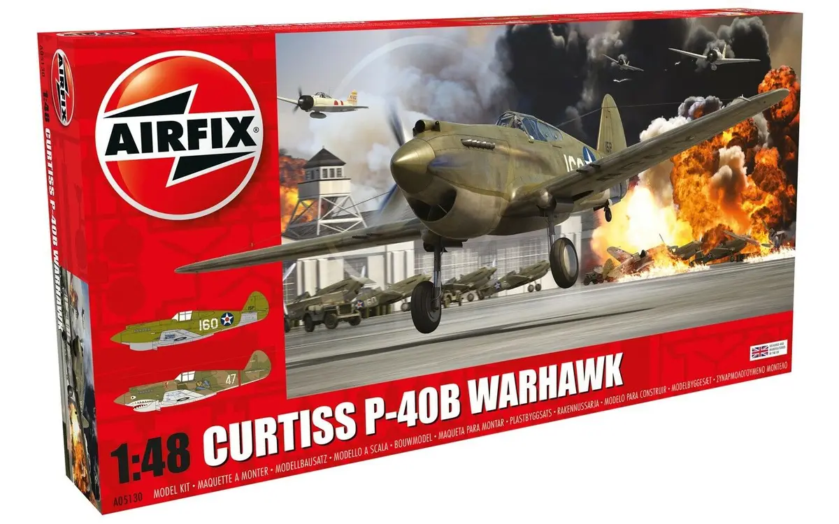 Airfix Curtiss P-40B Warhawk 1:48 Scale Plastic Model Plane A05130 1