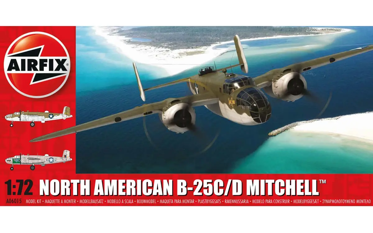 Airfix North American B-25C/D Mitchell 1:72 Scale Plastic Model Airplane A06015 1
