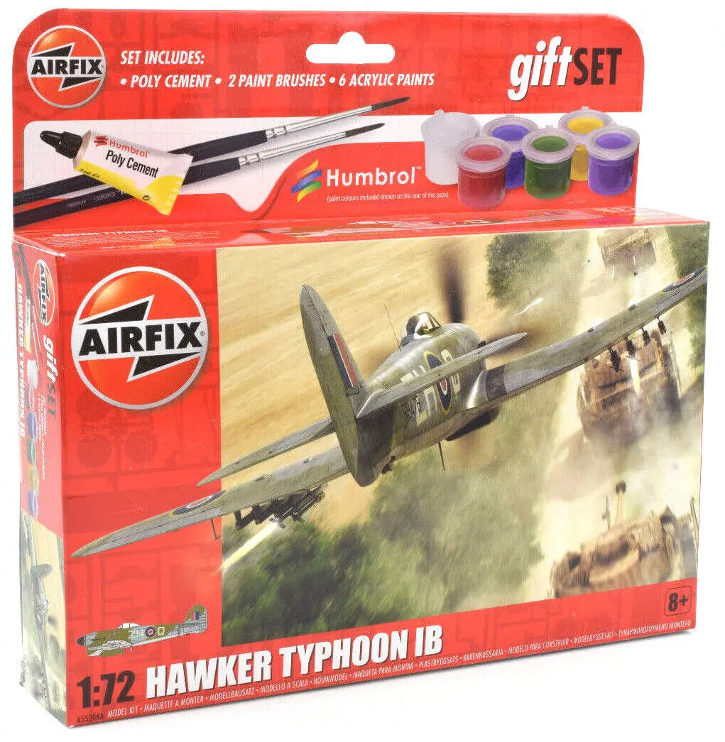 Airfix Hawker Typhon Ib W/ Glue, Paints, & Brush 1:72 Scale Plane Model A55208a 1