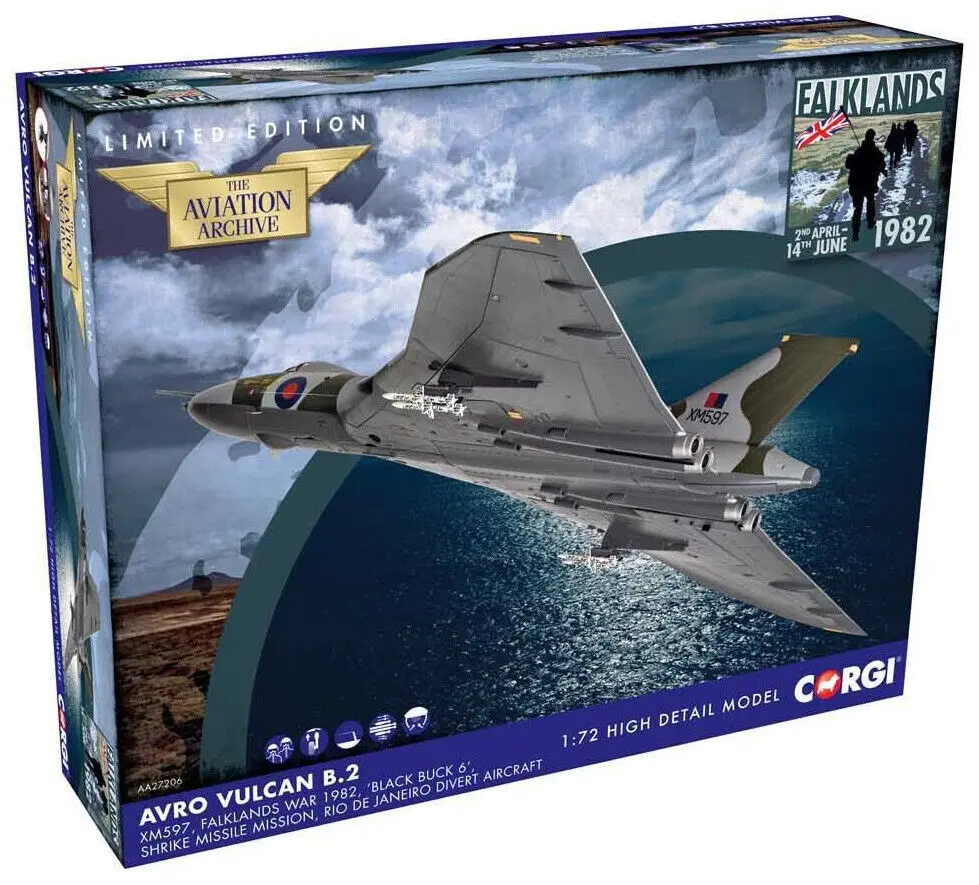 Corgi Avro Vulcan B.2 - "Black Buck 6" 1:72 Scale Die-Cast Airplane Aa27206 1