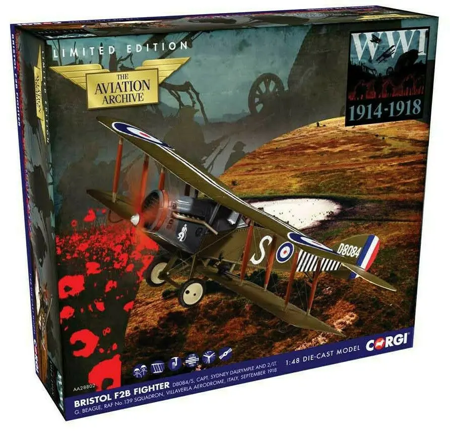 Corgi Bristol F2b Fighter - "Charlie Chaplin" 1:48 Die-Cast Airplane Aa28802 1