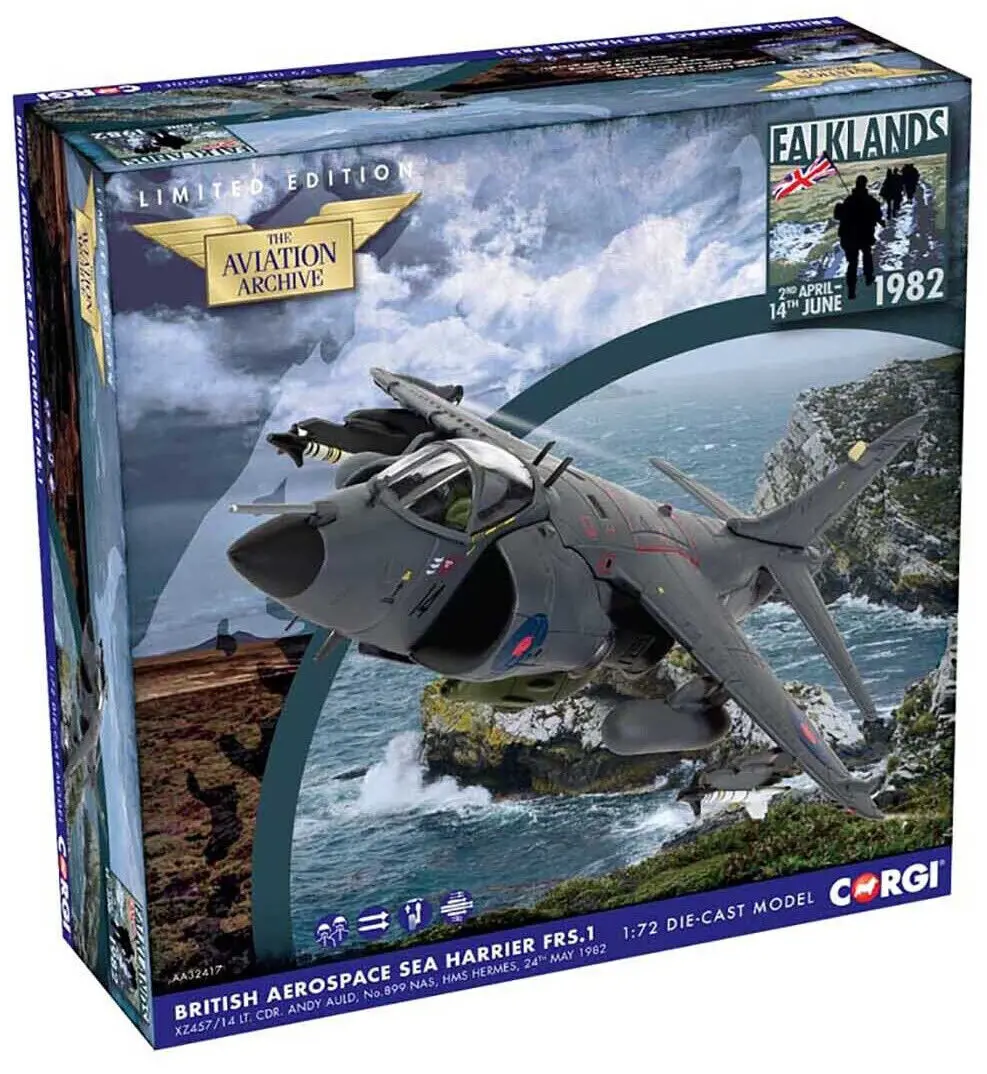 Corgi British Aerospace Sea Harrier Frs.1 1:72 Die-Cast Airplane Aa32417 1
