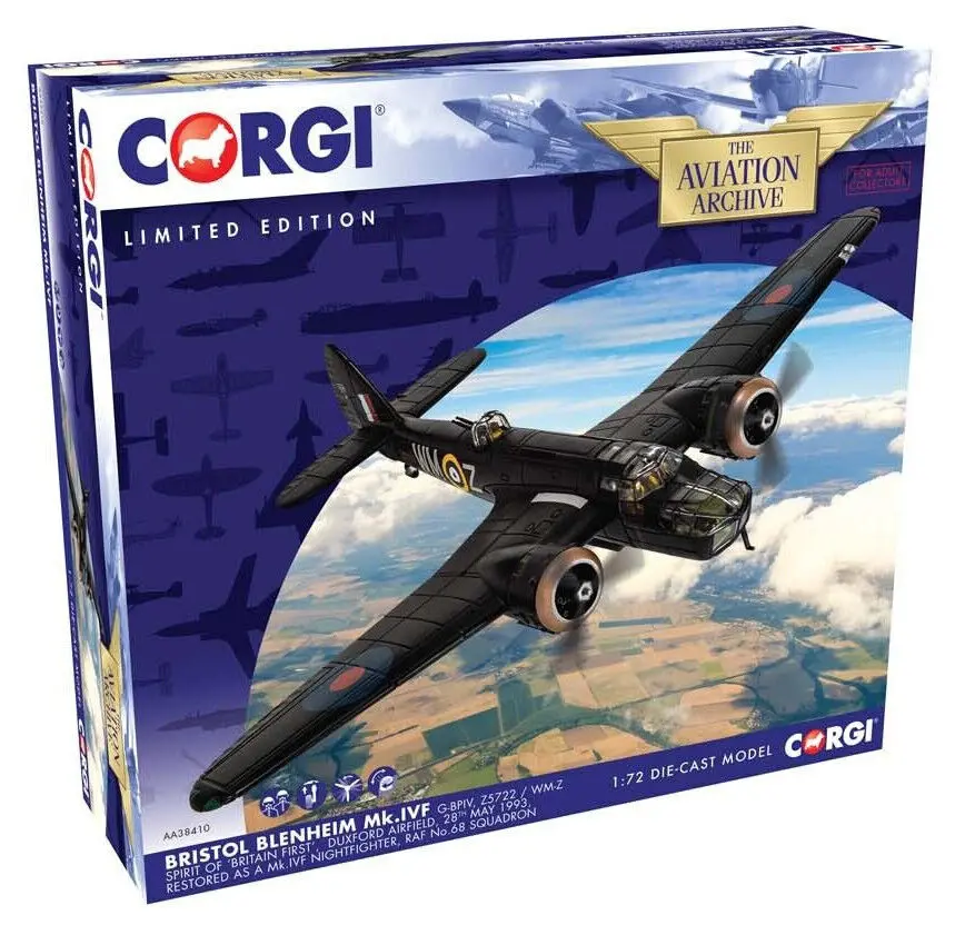 Corgi Bristol Blenheim Mk.Ivf - "Britain First" 1:72 Die-Cast Airplane Aa38410 1