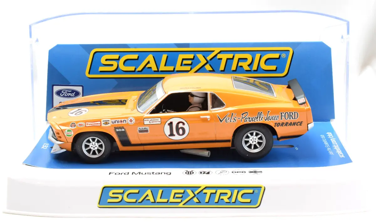 Scalextric "Vel's-Parnelli Jones" Ford Mustang Boss 302 Dpr 1/32 Slot Car C4455 1