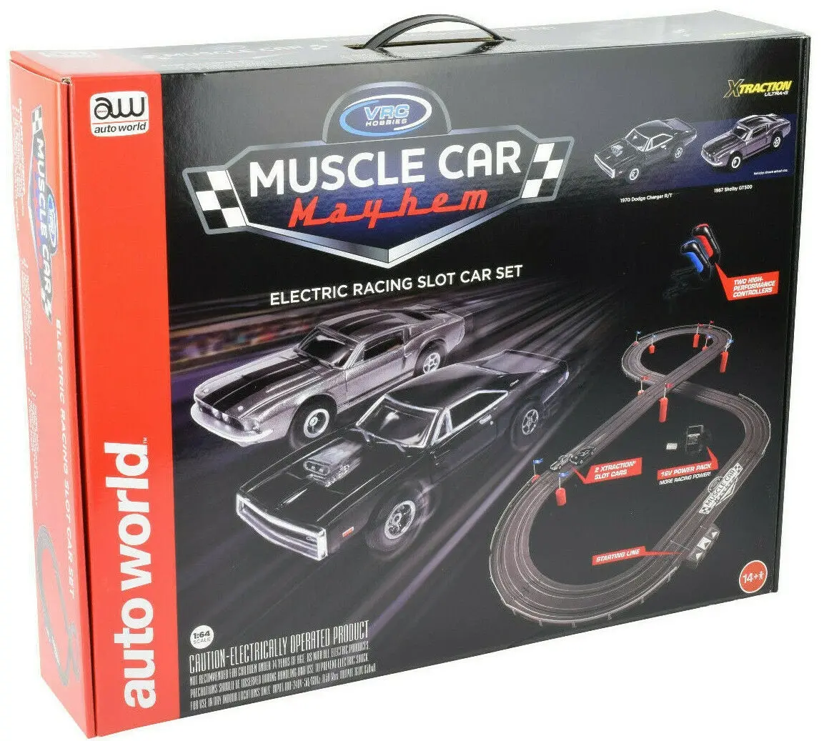 Auto World Muscle Car Mayhem Ho Scale Slot Car Race Set Cp7605 - Case Of 3 Sets 1