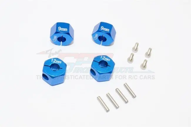 Gpm Racing Traxxas 4-Tec 2.0 Blue Aluminum 9Mm Thick Wheel Hex Adapters Gt010-12X9mm-B 1