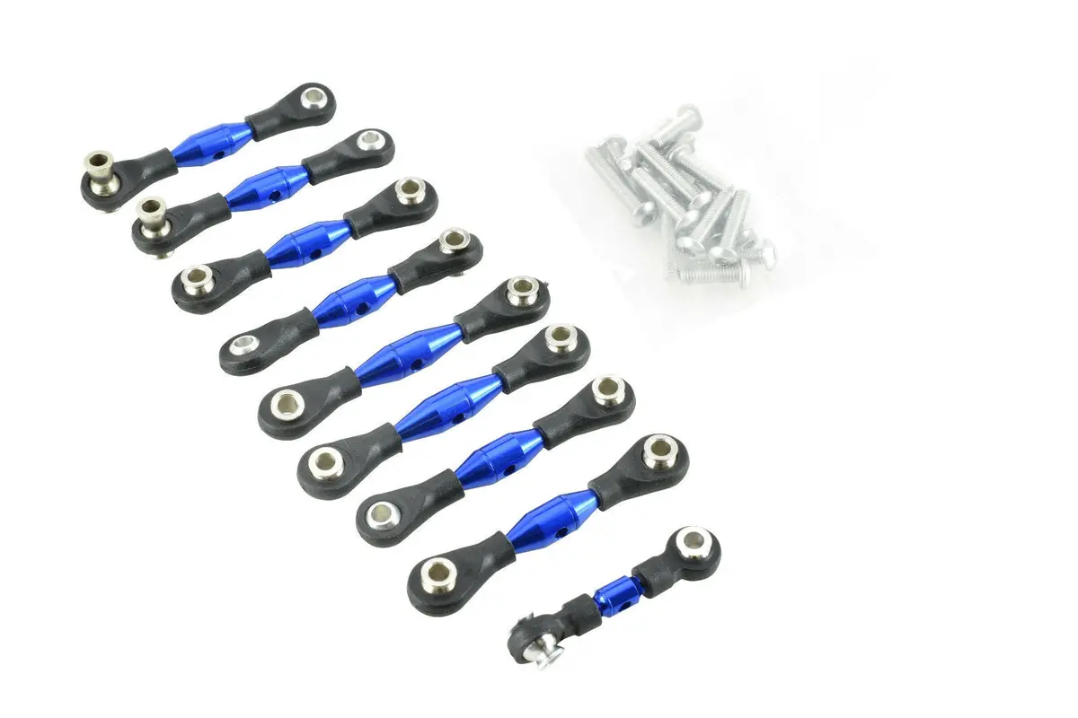 Gpm Racing Traxxas 4-Tec 2.0 Blue Aluminum 9Pc Tie Rod Set Gt160-B-Bebk 1