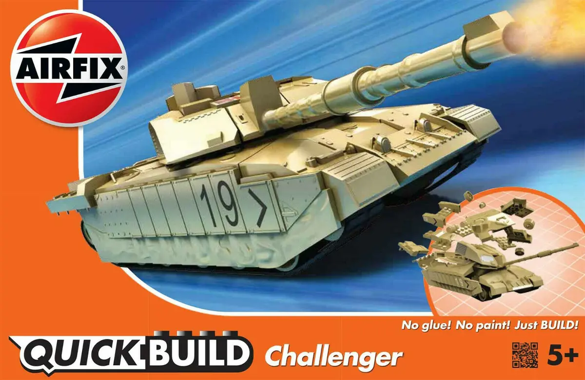Airfix Quick Build Desert Challenger Tank Snap Together Plastic Model Kit J6010 1
