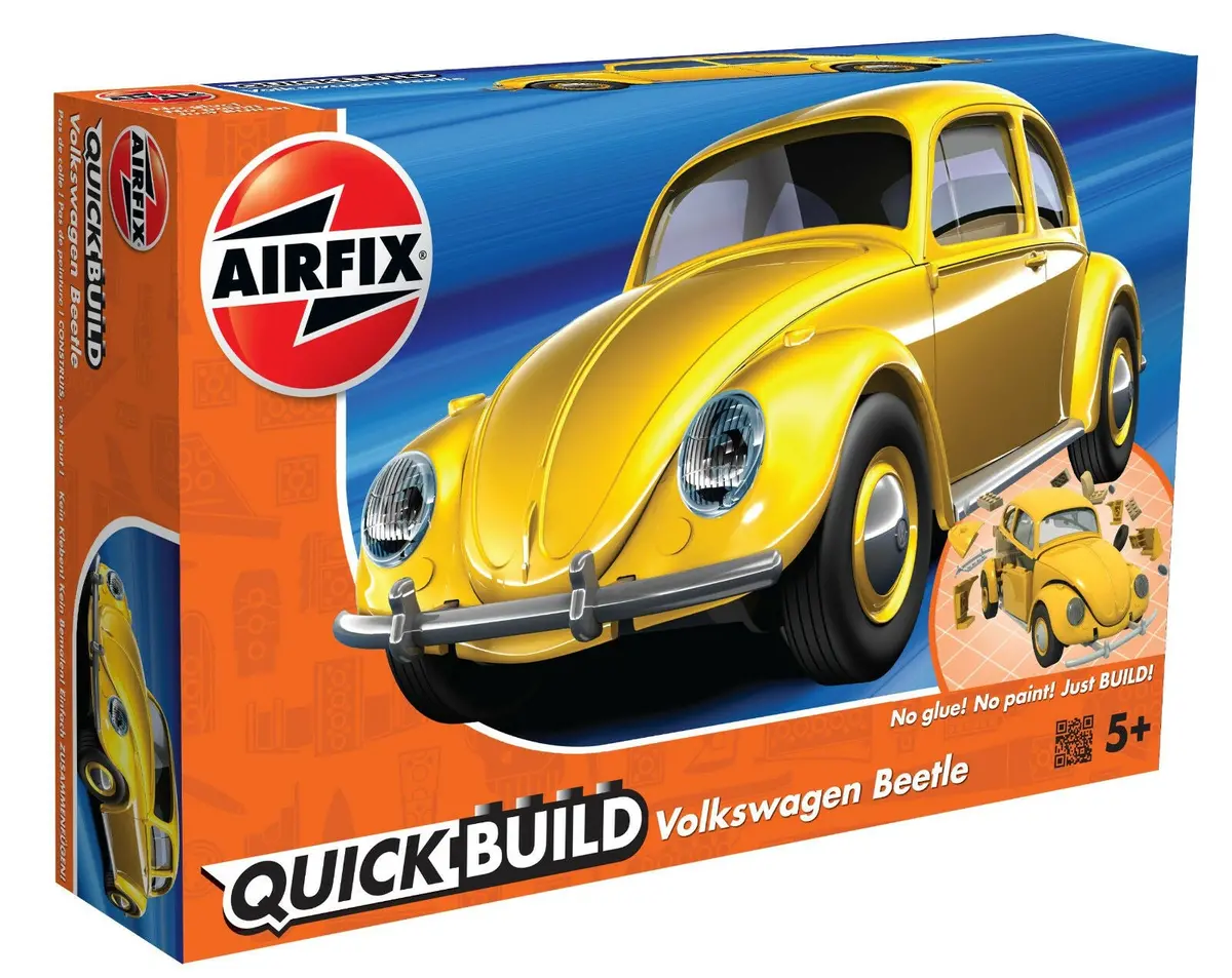 Airfix Quick Build Volkswagen Vw Beetle Snap Together Plastic Model Kit J6023 1