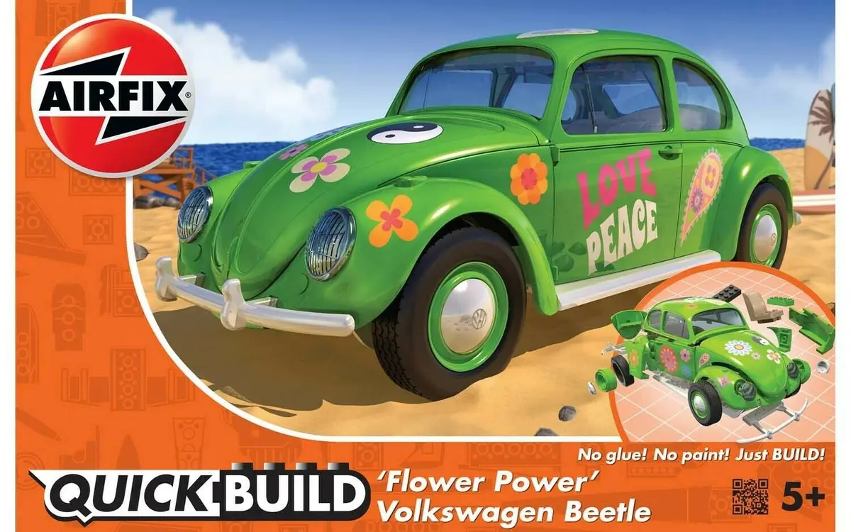 Airfix Quick Build Vw Volkswagen Beetle Snap Together Plastic Model Kit J6031 1