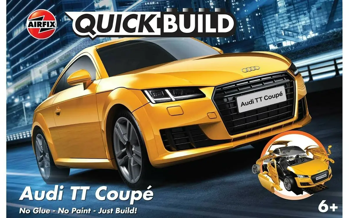 Airfix Quick Build Audi Tt Coupe Snap Together Plastic Model Car Kit J6034 1