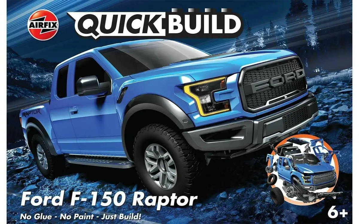 Airfix Quick Build Ford F-150 Raptor Snap Together Plastic Model Car Kit J6037 1