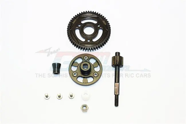 Gpm Racing Axial Smt10 Scx10 Ii Black Spur Gear Adapter & 55T Gear Mj1555t-Bk 1
