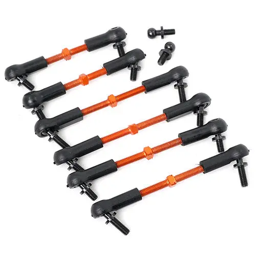 Yeah Racing Hpi Rs4 Sport 3 Aluminum Preassembled Tie Rod Set - 6 Pcs Rss3-012Or 1
